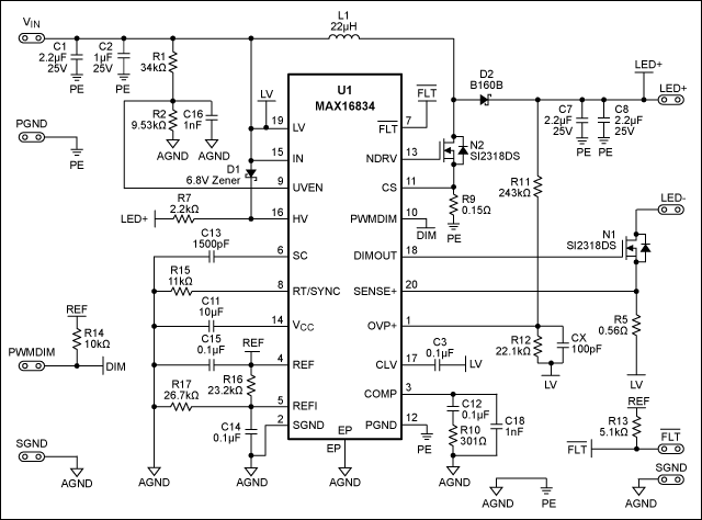 Figure 2. Schematic of the LED driver