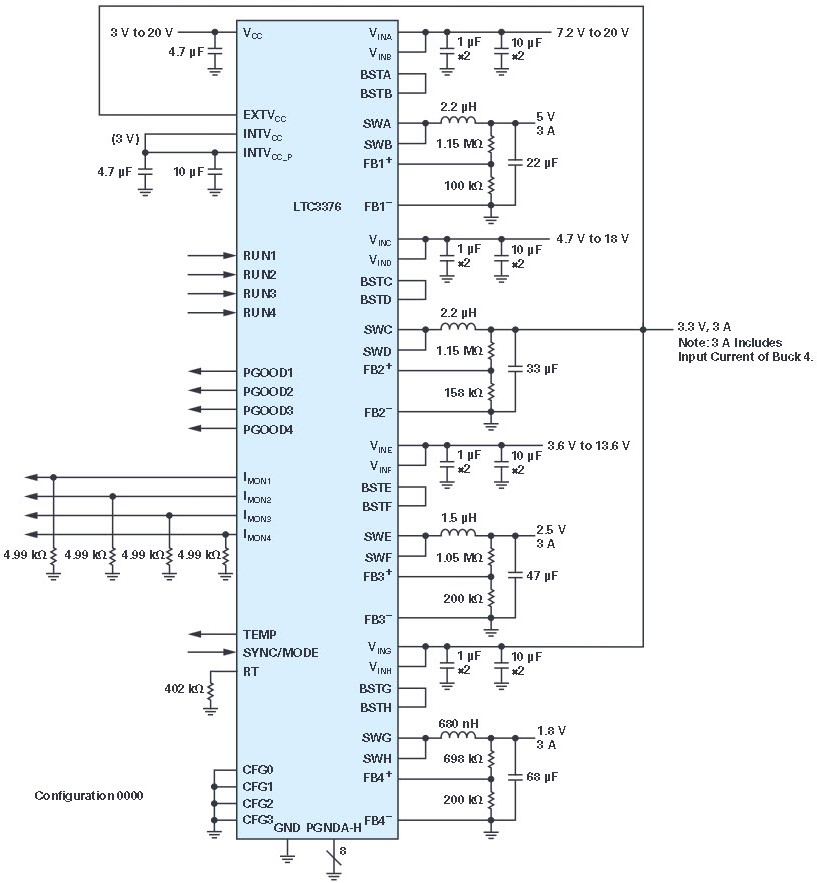 図2 代表的なクワッド出力のアプリケーション回路