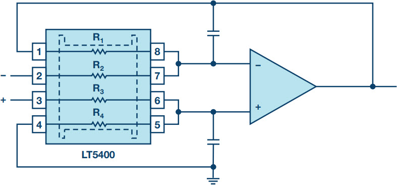図2. LT5400を使って構成した差動アンプ回路