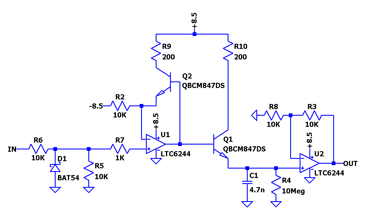 図3.電流ブーストを追加した改良型ピーク検出器