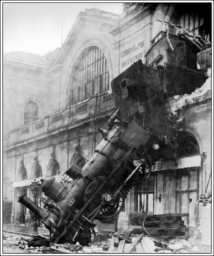 Figure 1. Train wreck at Montparnasse Station, Paris, France, 1895.