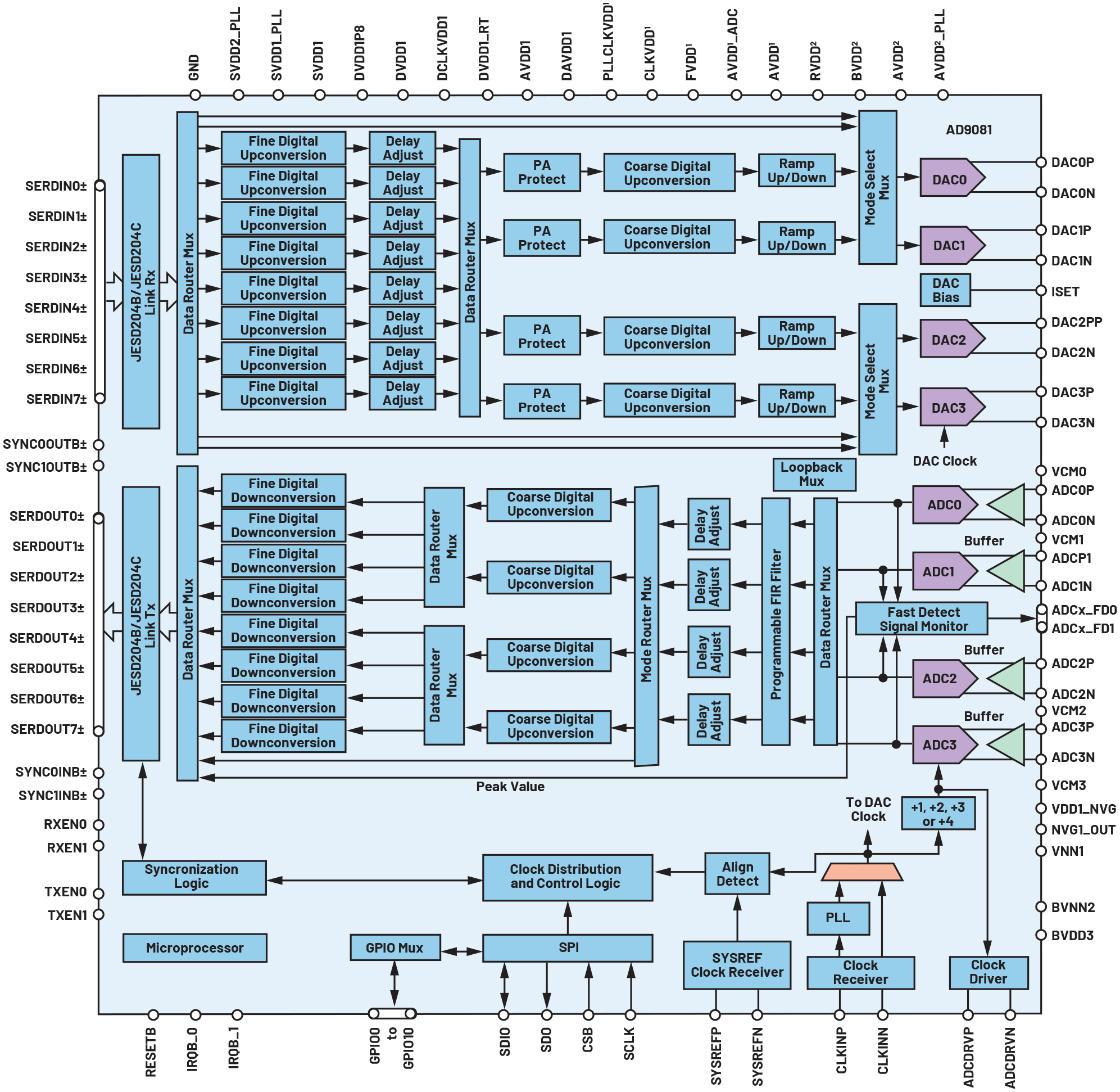 図2. AD9081のアーキテクチャ