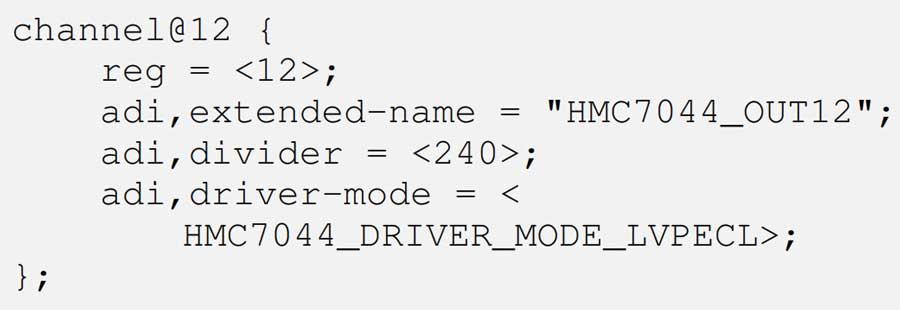 Figure 2. Reference clock outputs, HMC7044 channels 5 and 12 (same settings for both).