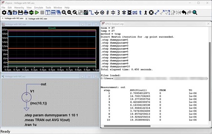 Figure 2. Voltage source using mc() to randomize voltage.