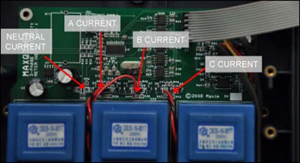 Figure 6. The hot board in the reference design had four channels to measure current.