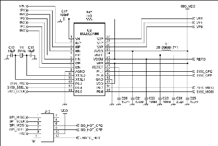 Figure 7. Schematic of the hot board showing the AFE