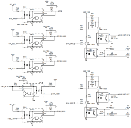Figure 10. Schematic of the hot board showing the isolation.