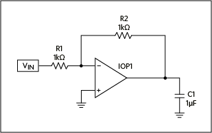 Figure 1. Basic op amp driving a capacitive load.