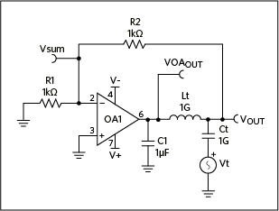 Figure 5. Capacitive load circuit with components to measure the loop.