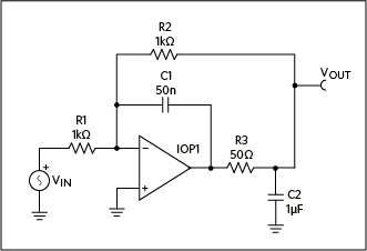 Figure 10. A dual feedback path is created by adding another capacitor, C1.