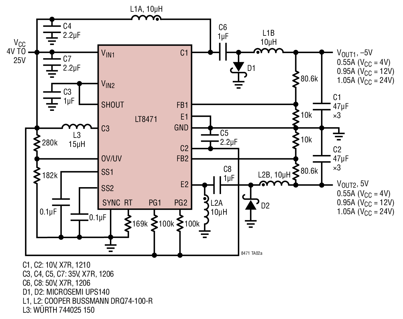 500kHz ZETA and 2L Inverting Converters Generates ±5V Outputs with Low Output Ripple