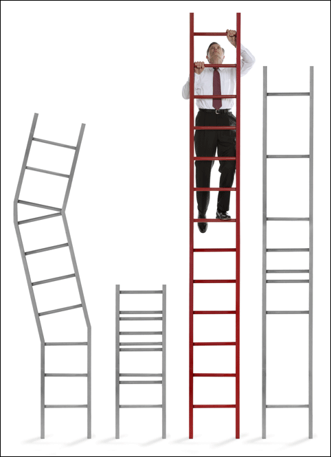 Figure 1. When envisioning data converter performance, the number of the rungs on a ladder represents the resolution.