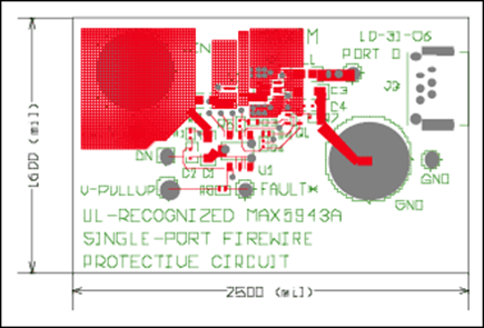 図4. シングルポートPCB表面の銅