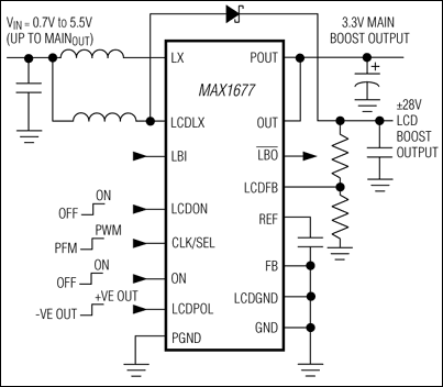 MAX1677：標準動作回路