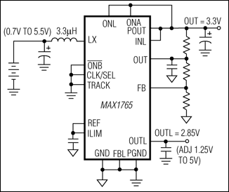 MAX1765：標準動作回路