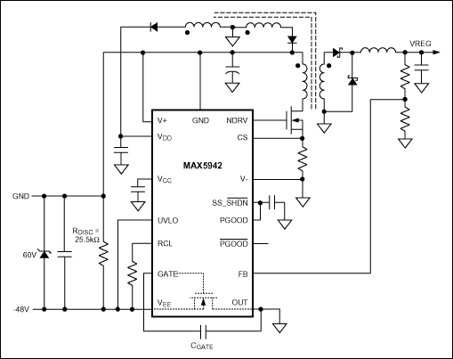 MAX5942A、MAX5942B：標準動作回路