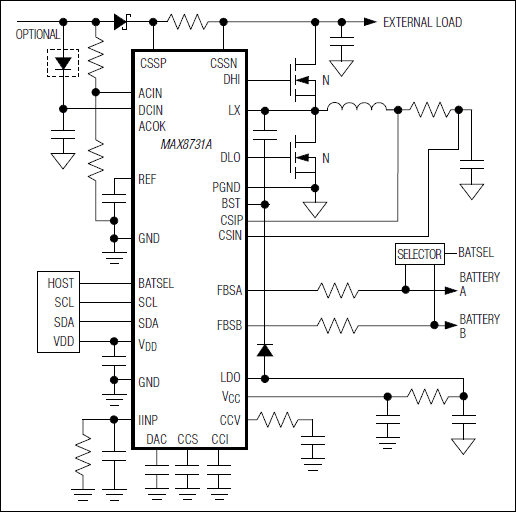 MAX8731A：標準動作回路