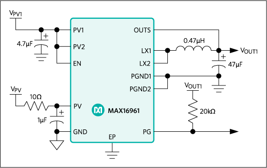 MAX16961：標準アプリケーション回路