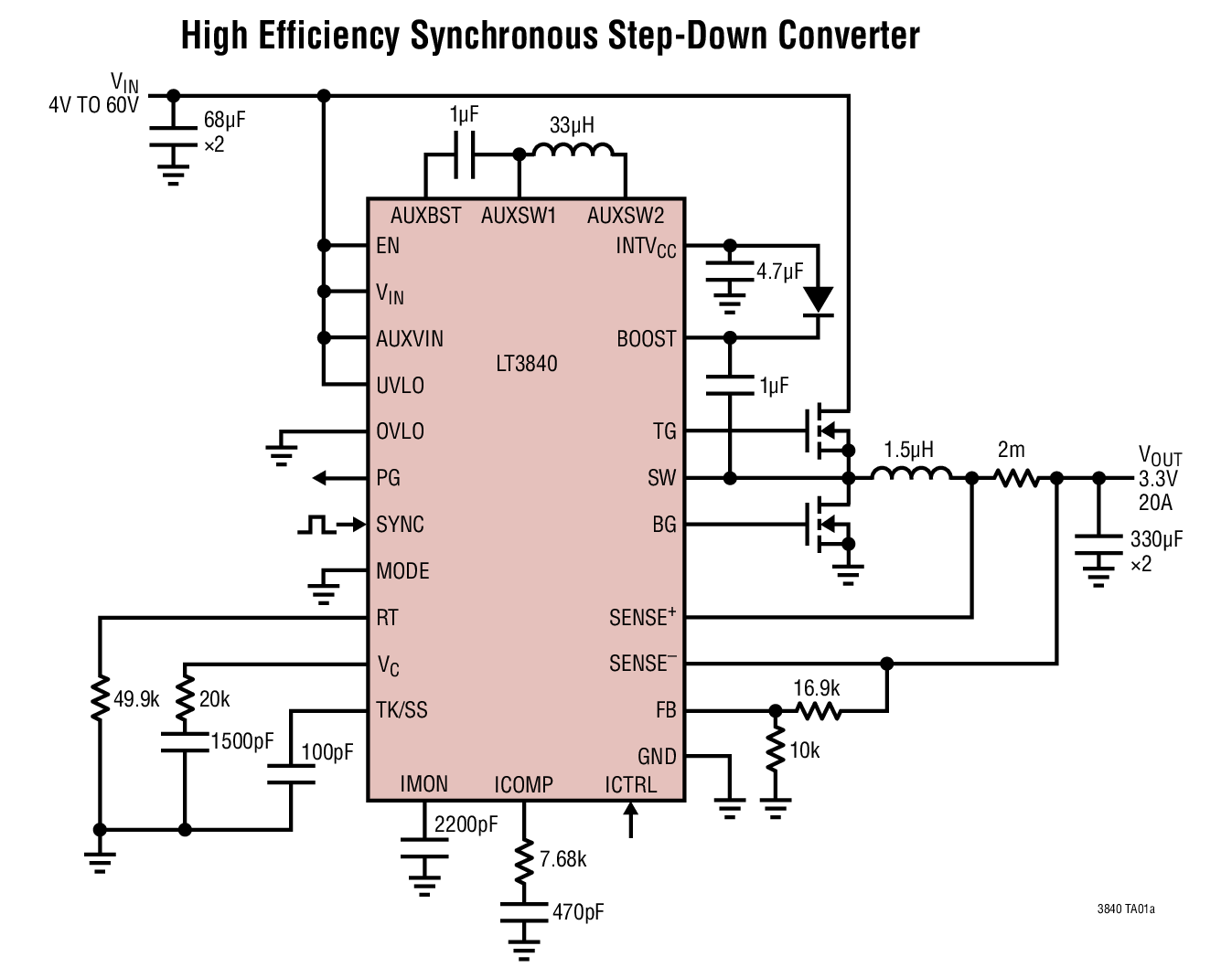 LT3840 High Efficiency Synchronous Step-Down Converter