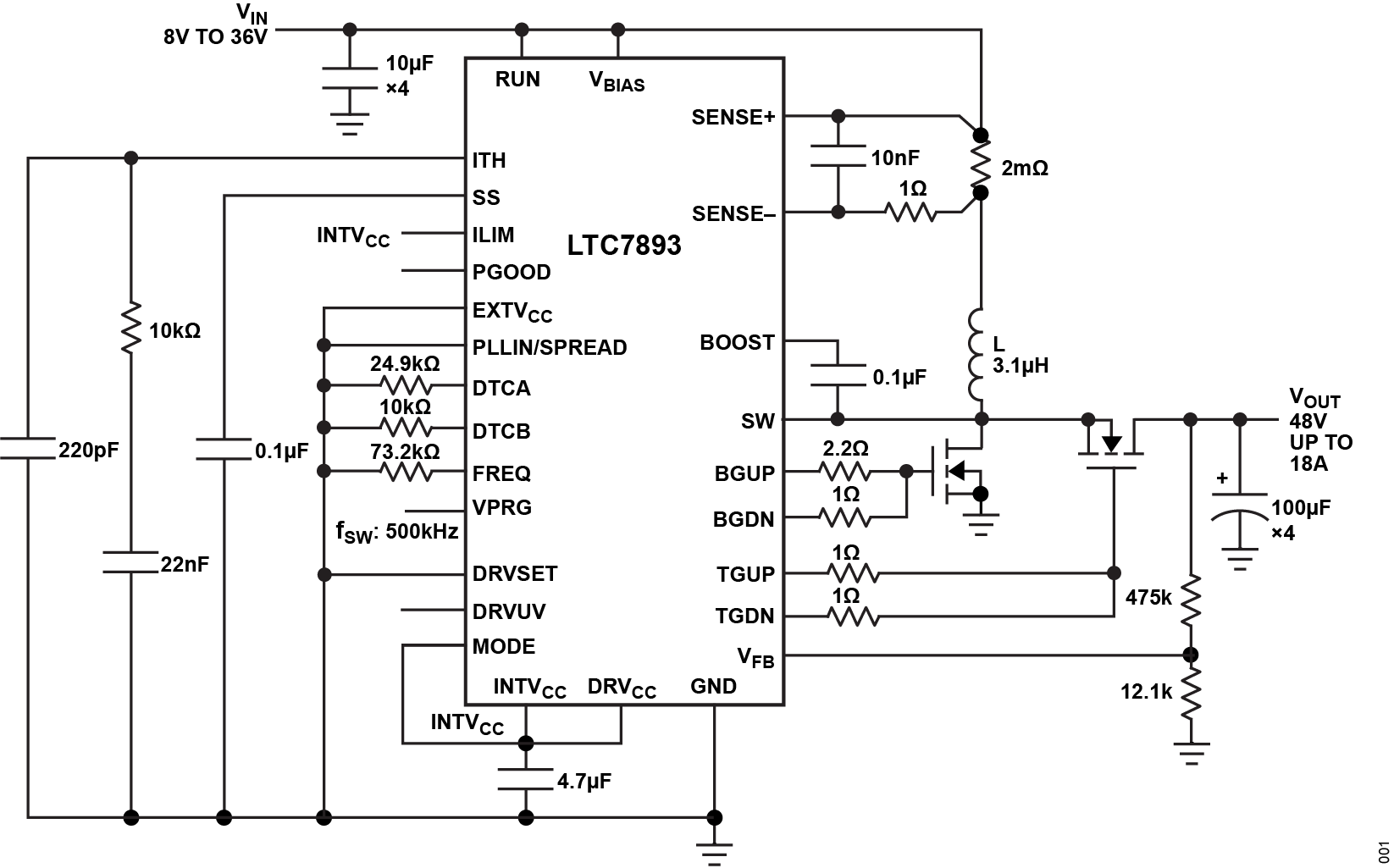 LTC7893 Typical Application