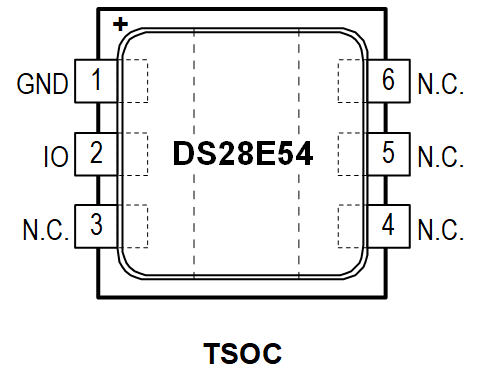 DS28E54 6TSOC Pin Configuration