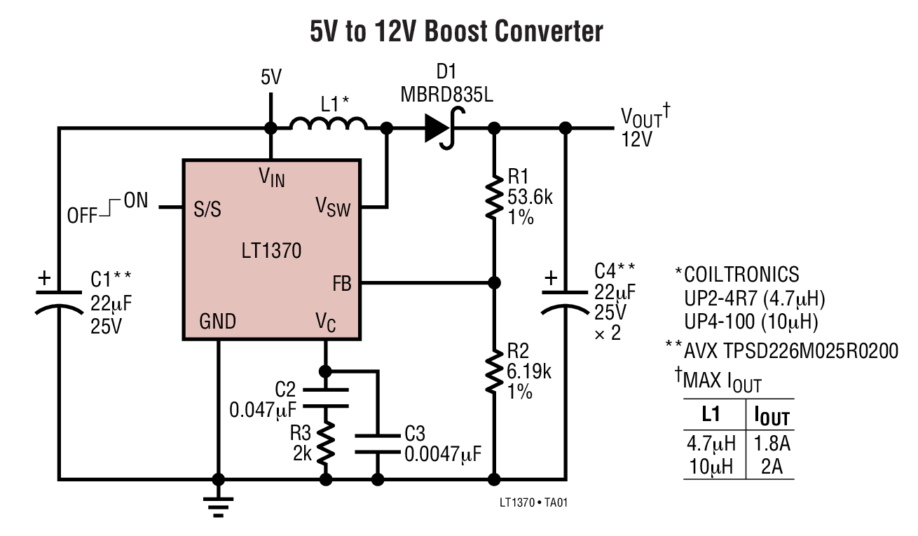 5V to 12V Boost Converter
