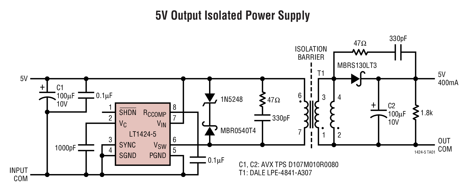 5V Output Isolated Power Supply