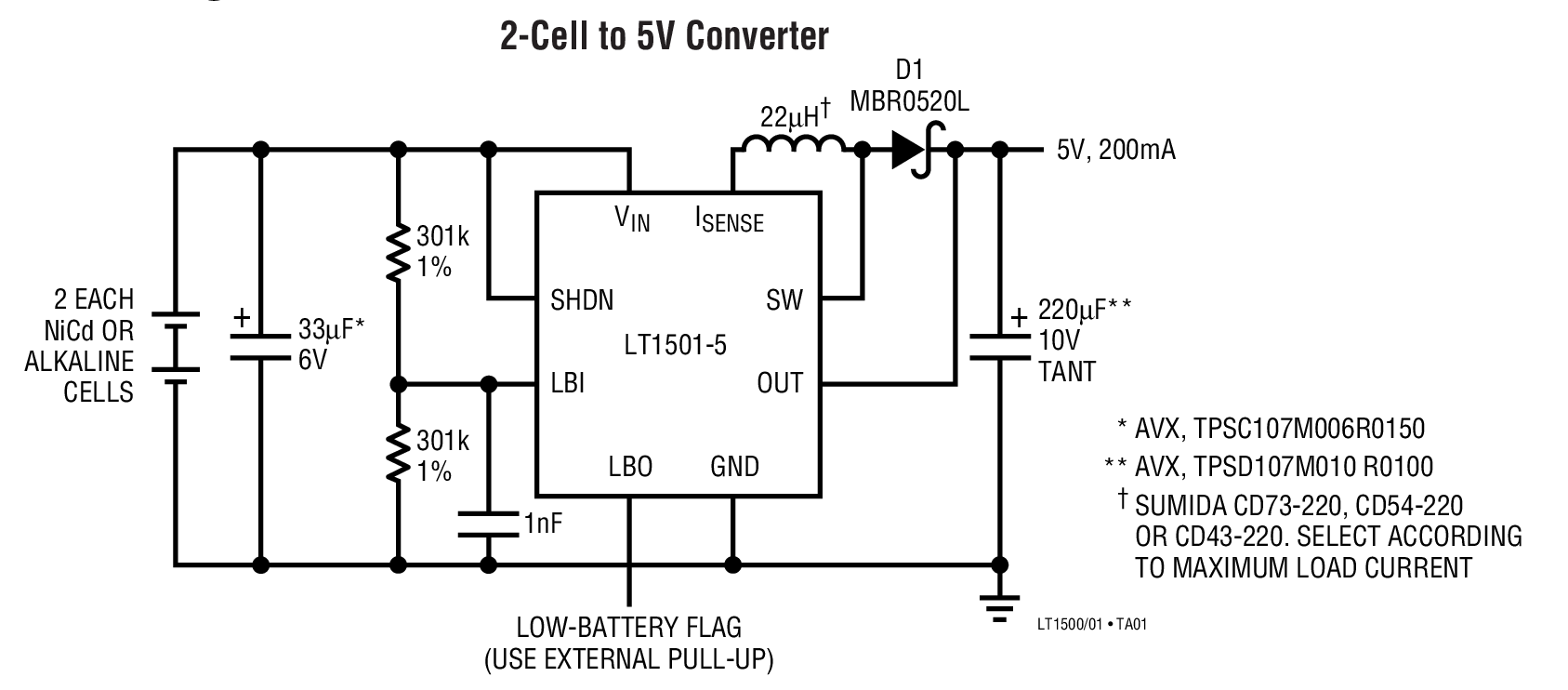 2-Cell to 5V Converter
