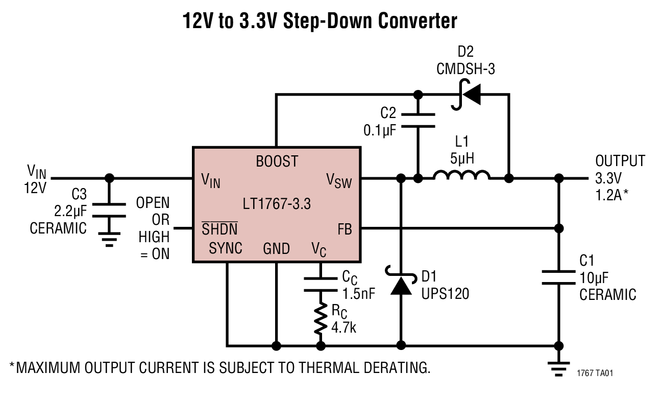 12V to 3.3V Step-Down Converter