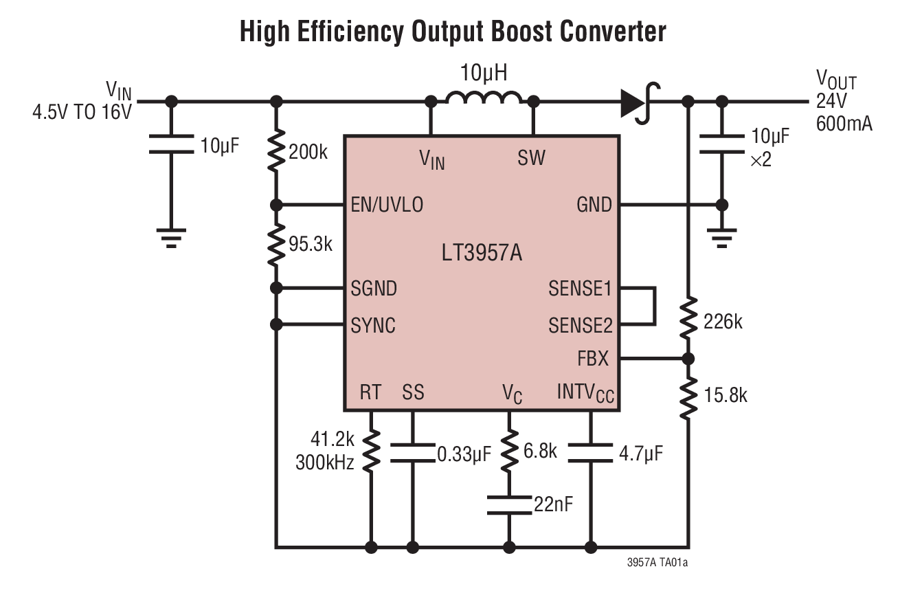 High Efficiency Output Boost Converter