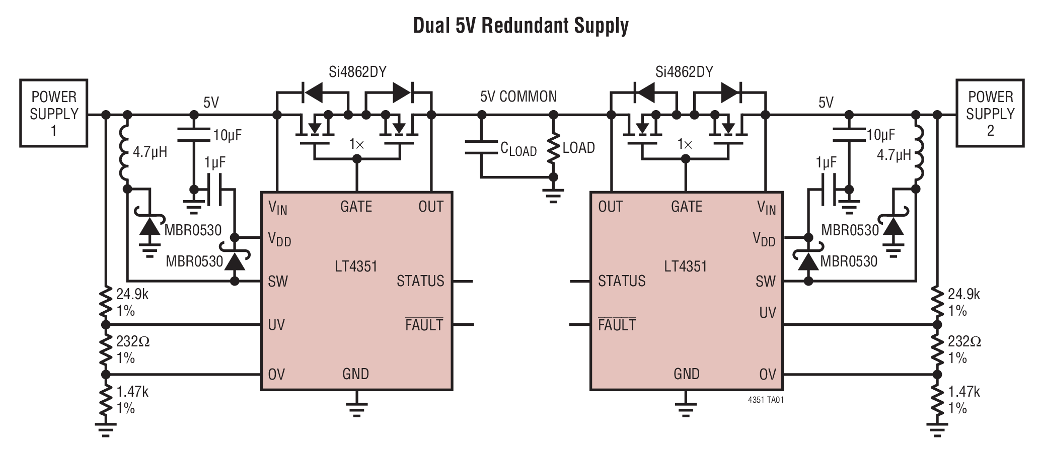 Dual 5V Redundant Supply