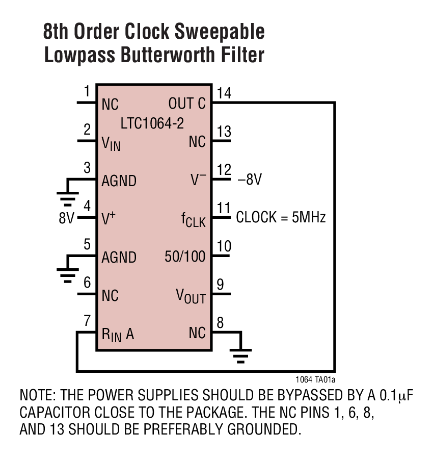 8th Order Clock Sweepable Lowpass Butterworth Filter