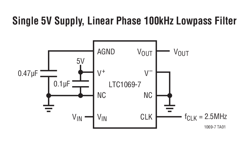 Single 5V Supply, Linear Phase 100kHz Lowpass Filter