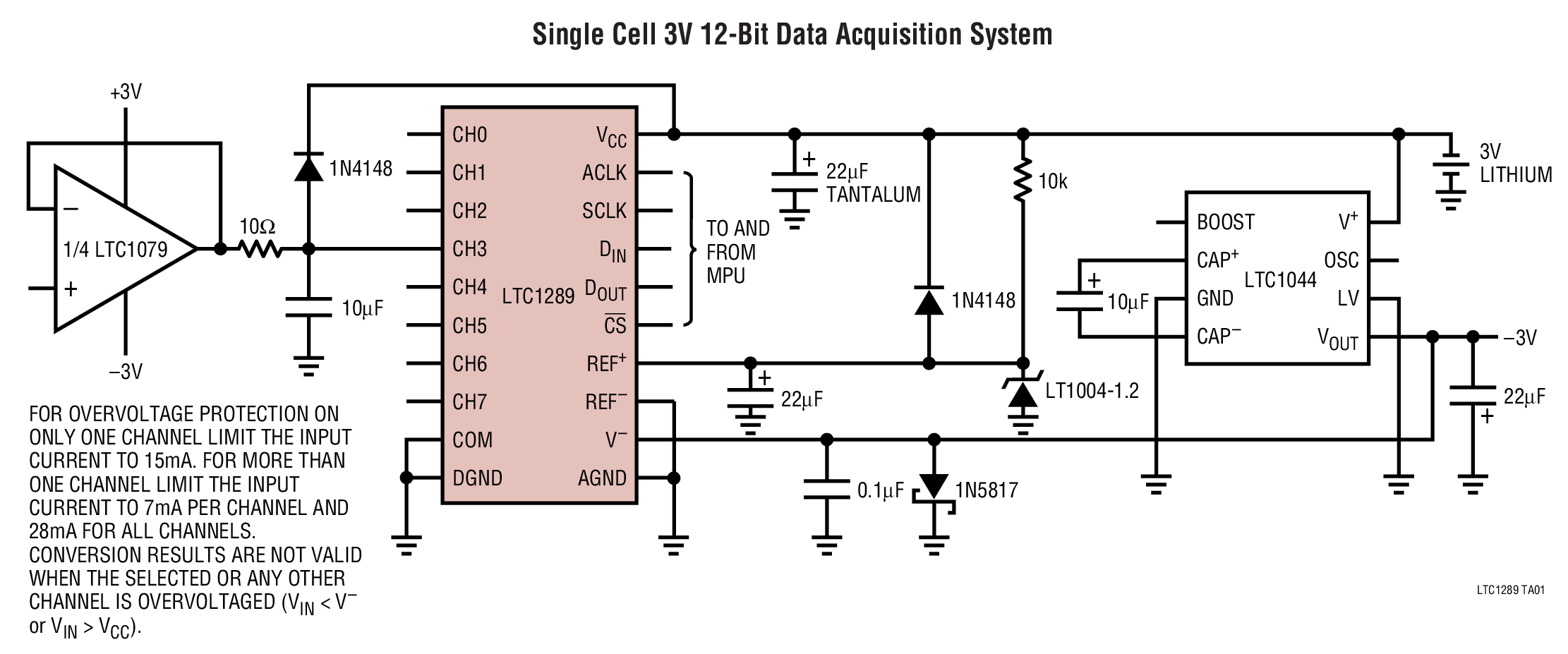 Single Cell 3V 12-Bit Data Acquisition System