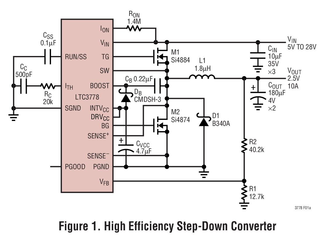 Figure 1. High Efficiency Step-Down Converter