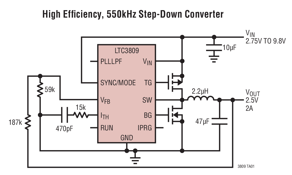 High Efﬁciency, 550kHz Step-Down Converter