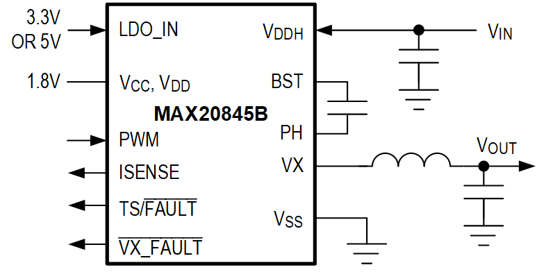 MAX20845B Typical Operating Circuit