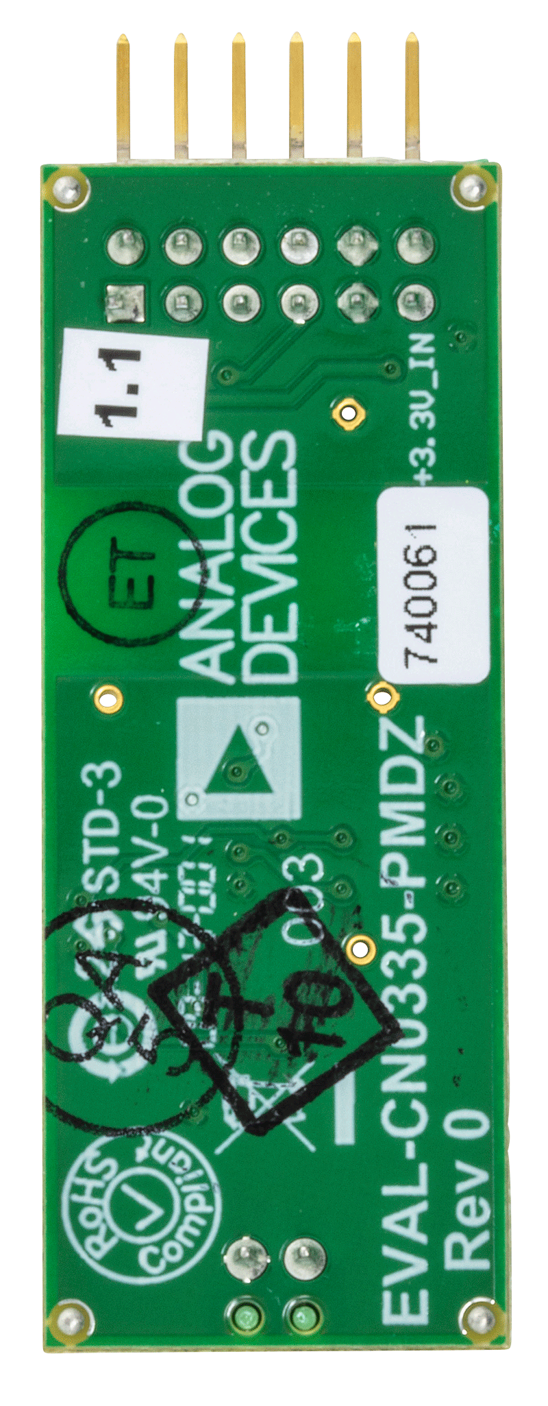 EVAL-CN0335-PMDZ Evaluation Board - Bottom View