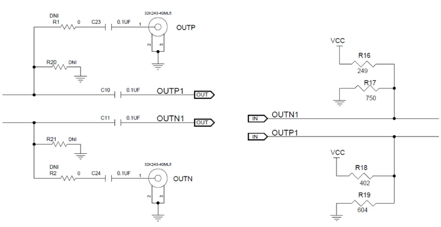Figure 6. Interface between the TIA and comparator.