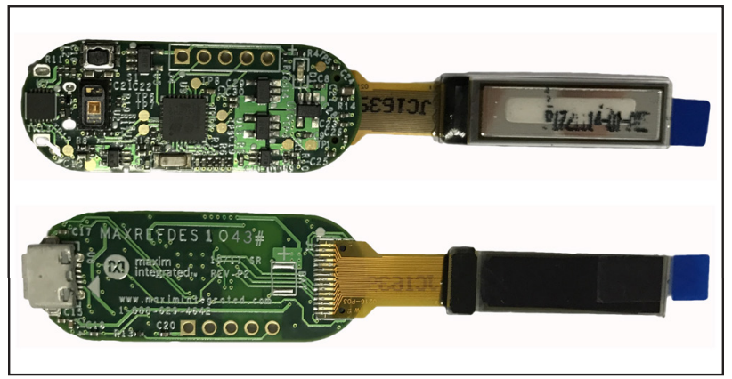 Figure 1. MAXREFDES1043 hardware top (above) and bottom (below).