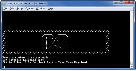 Figure 3. Terminal program main menu.