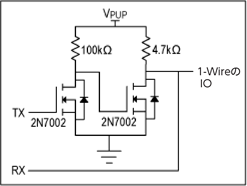 図2. オープンドレインに対応するためにディスクリート部品を使用して構成したバッファ回路