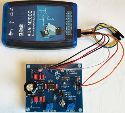 Figure 8. Assembled Wien bridge oscillator experimenter board.