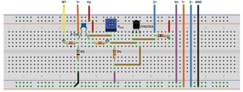 図2. 図1の回路を実装したブレッドボード