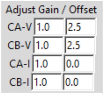 図9 . ゲインとオフセットの調整用メニュー