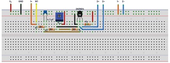 図2. 図1の回路を実装したブレッドボード