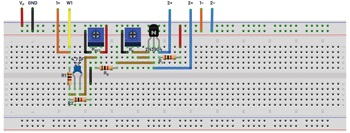 図14. 図13の回路を実装したブレッドボード