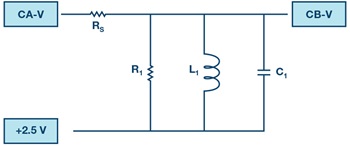 図5 . 作成する並列共振回路。電源に対して直列に抵抗を接続しています。
