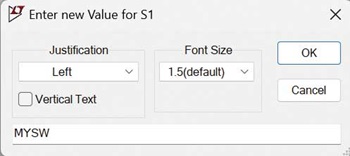 図3. 電圧制御スイッチの値の変更。.modelディレクティブの名前と同じ「MYSW」に変更します。