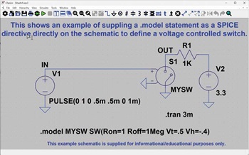 図5. サンプルの回路図。Vswitch.ascを開くと表示されます。